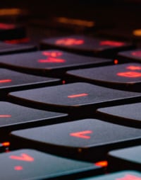 illuminated keyboard with red numbers